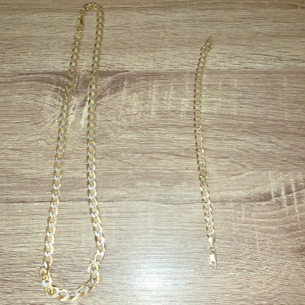 14k Cuban chain & Bracelet